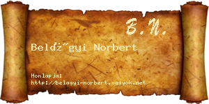 Belágyi Norbert névjegykártya