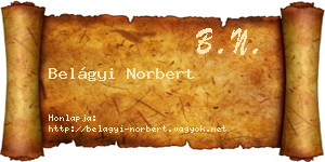 Belágyi Norbert névjegykártya